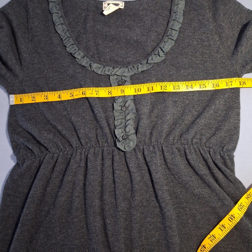 Splendid Urban Outfitters Womens Gray Wool Cashmere Blend Knit Ruffle Dress Sz L - Picture 4 of 13